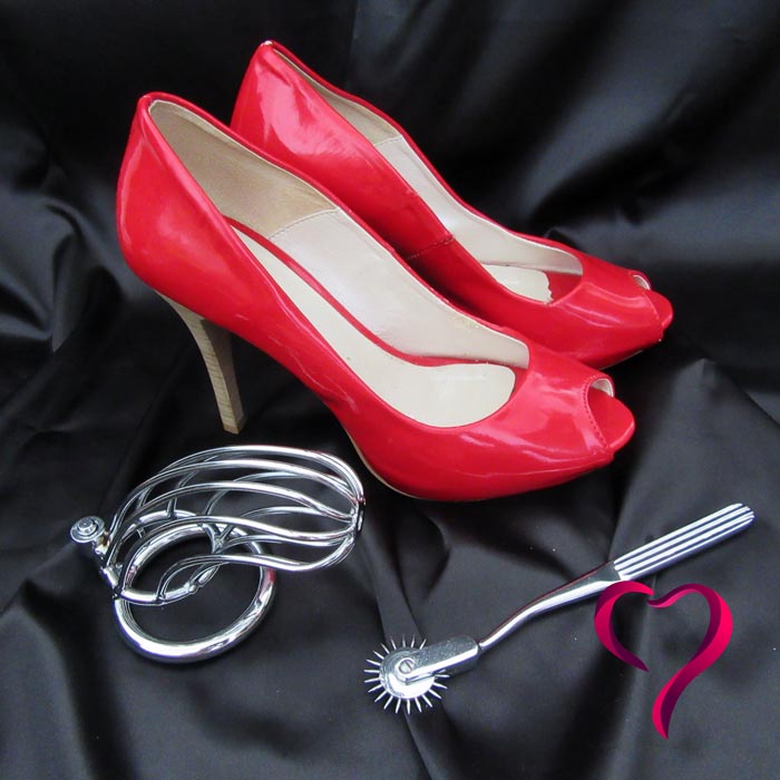 Footfetish, punishment, and a chastity belt for a slave